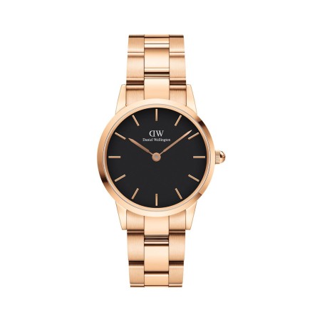 Montre à quartz en acier Iconic Link - 28 mm - Doré rose et noir - 02 - 31107769