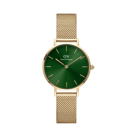 Montre à quartz en acier Emerald - 28 mm - Doré et vert - 02 - 31107842