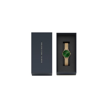 Montre à quartz en acier Emerald - 28 mm - Doré et vert - 02 - 31107842