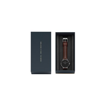 Montre en cuir Bristol - 32 mm - Marron et argenté - 02 - 31698802