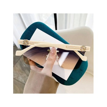 1 pièce Lunettes de mode pour femmes légères et luxueuses de haute qualité, sans monture avec teinte dégradée multicolore sur les bords - 35910685