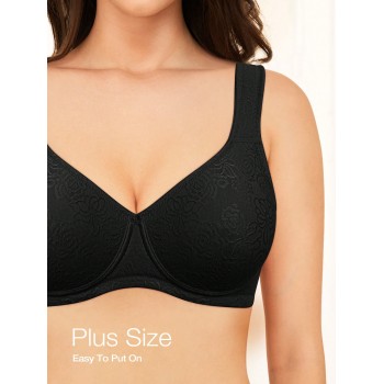 Soutien-gorge sans fil minimiseur, design de tasses à motif léopard - 34084589