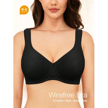 Soutien-gorge sans fil minimiseur, design de tasses à motif léopard - 34084589