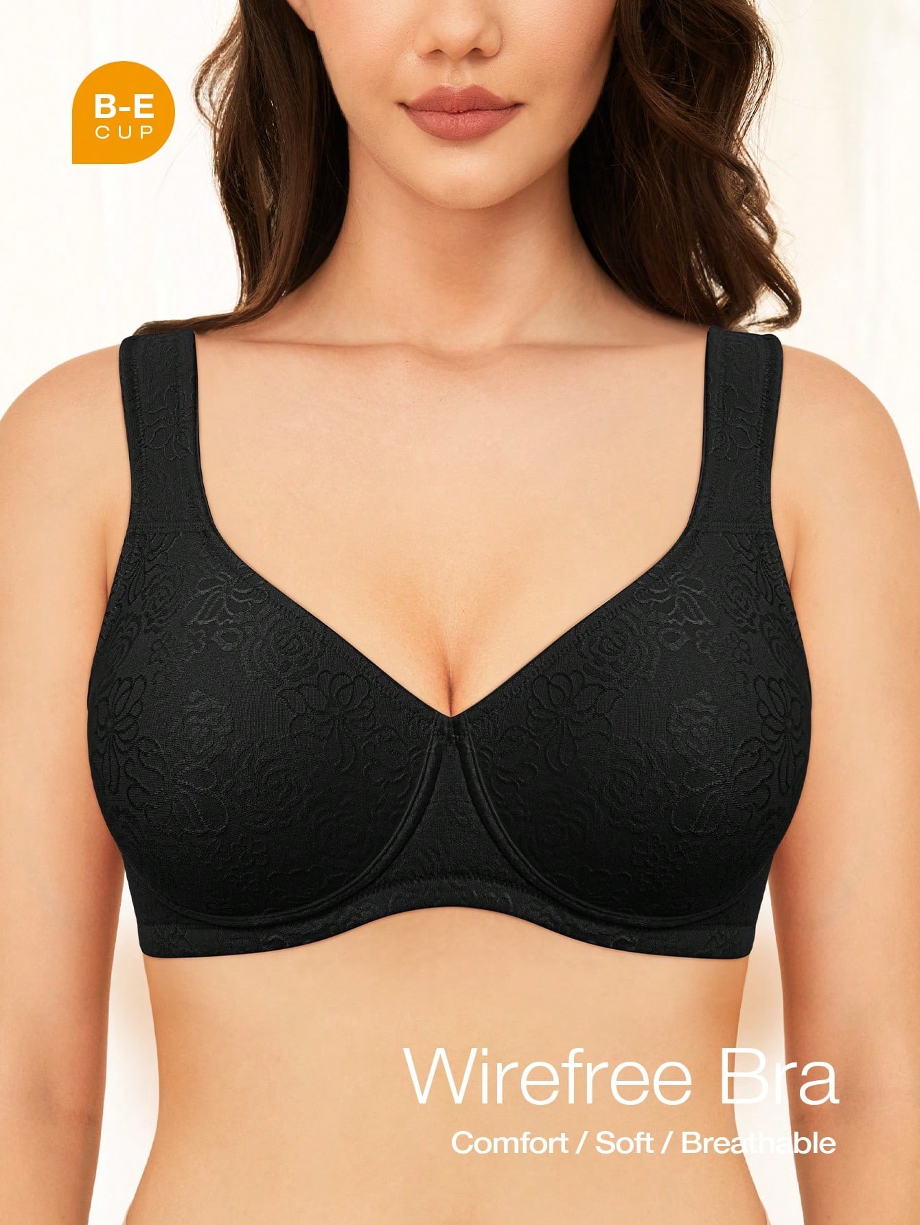 Soutien-gorge sans fil minimiseur, design de tasses à motif léopard - 34084589