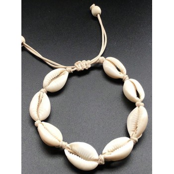 1 pièce Bracelet à chaîne à la mode à détail coquille réglable pour femme pour fête de plage - 14943246