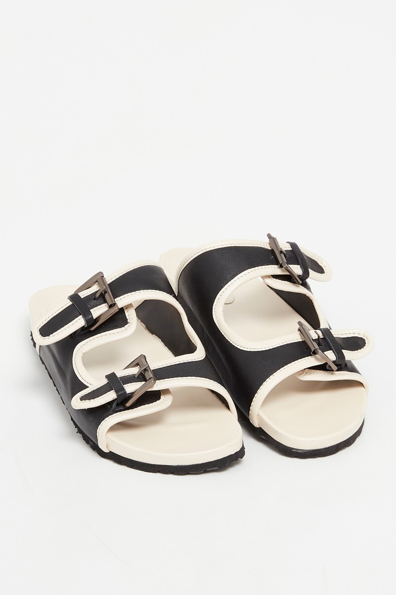 Mules bicolores en cuir - 02 - 31666163