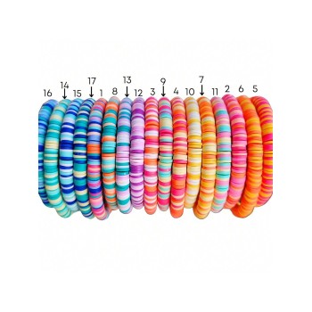 17 Pièces Bracelets De Surfer Heishi Pour Femmes, Bracelets Élastiques Extensibles En Perles D'argile De Disque En Vinyle Arc-en-ciel Empilables, Bracelets D'amitié Superposés De Style Bohème Pour La Plage Ou L'été - 32098869