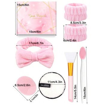 Ensemble De Brosses De Nettoyage Du Visage En Silicone Outil D'application De Visage Brosse De Visage Exfoliante En Silicone Avec 1 Bandeau De nœud & 2 Bracelets - 30180358