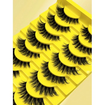 10 Paires De Cils De Bande Russe Naturels, Cils De Vison Doux Et Moelleux 3d, Faux Cils Russe Volumineux, Faux Cils Spectaculaires En Désordre De Viso  Et Donner Du Volume À L'angle Extérieur De Vos Yeux Maquillage De Beauté - 24857817