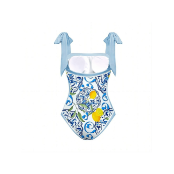 Maillot de bain une pièce rétro conservateur pour plage, spa et station balnéaire avec contrôle du ventre - Style européen et américain, fond avec jupe (Taille unique convient à la plupart) - 34086853