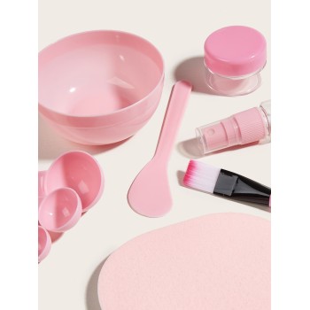 9 pièces Rose Masque Pour La Peau Bol Avec Éponge Ensemble , 9 En 1 DIY Soin De La Peau Masque Pour La Peau Mélange Set D'outils , Avec Masque Pour La Peau Bol Bâton Spatule En Silicone Brosse Pour Masque Facial Et Doux Brosse - 3489994