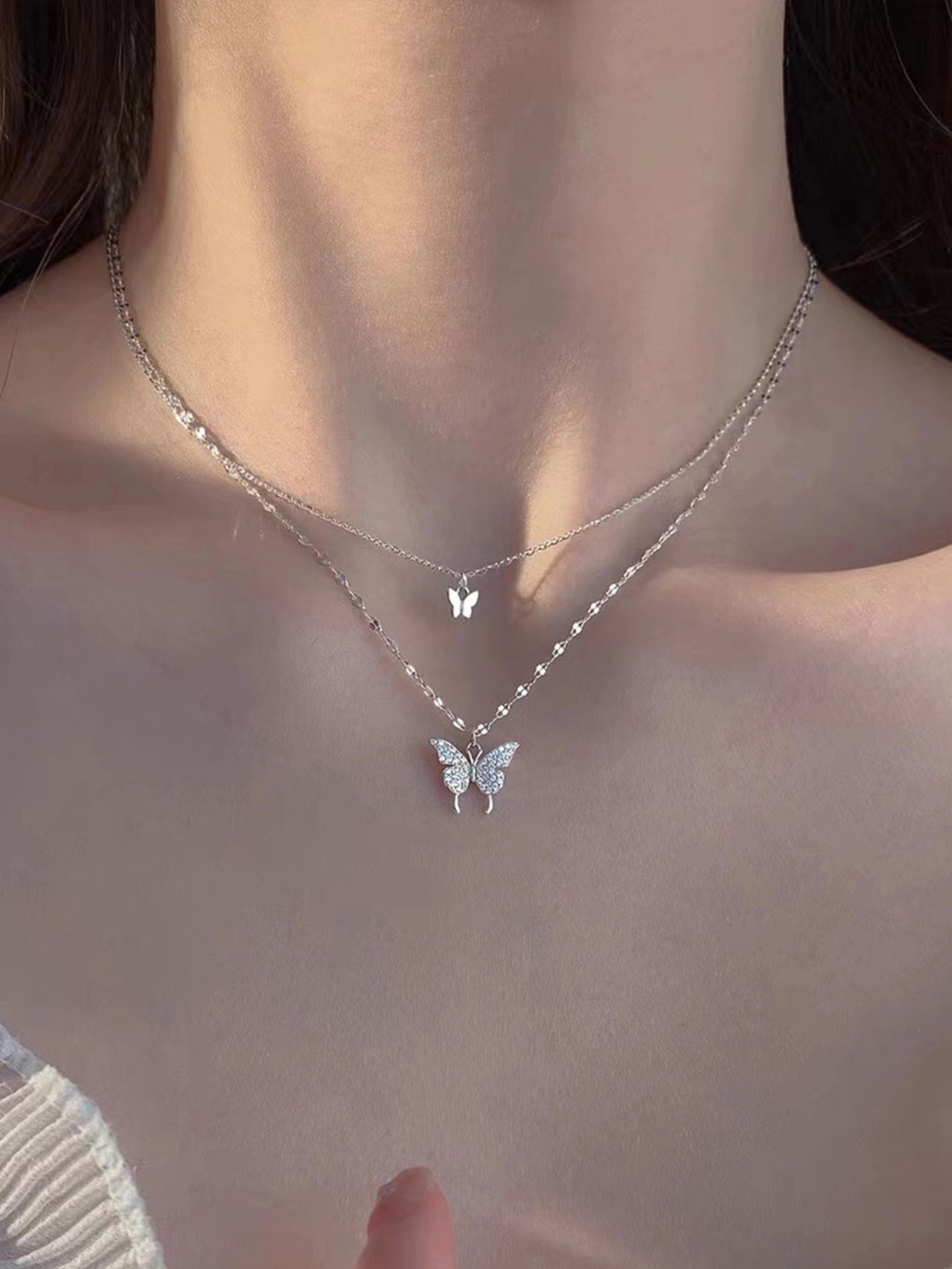 1 pièce Collier Joli En Alliage Petit À Pendentif Papillon Pour Pour Femme Port Quotidien - 17809371