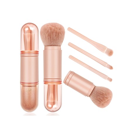 Voyage Set De Pinceaux À Maquillage , 4 en 1 Pinceau Maquillage , Mignon Mini Rétractable Rose Set De Pinceaux À Maquillage Maquillage Professionnel B t De Pinceaux À Maquillage Noir Vendredi - 20297284