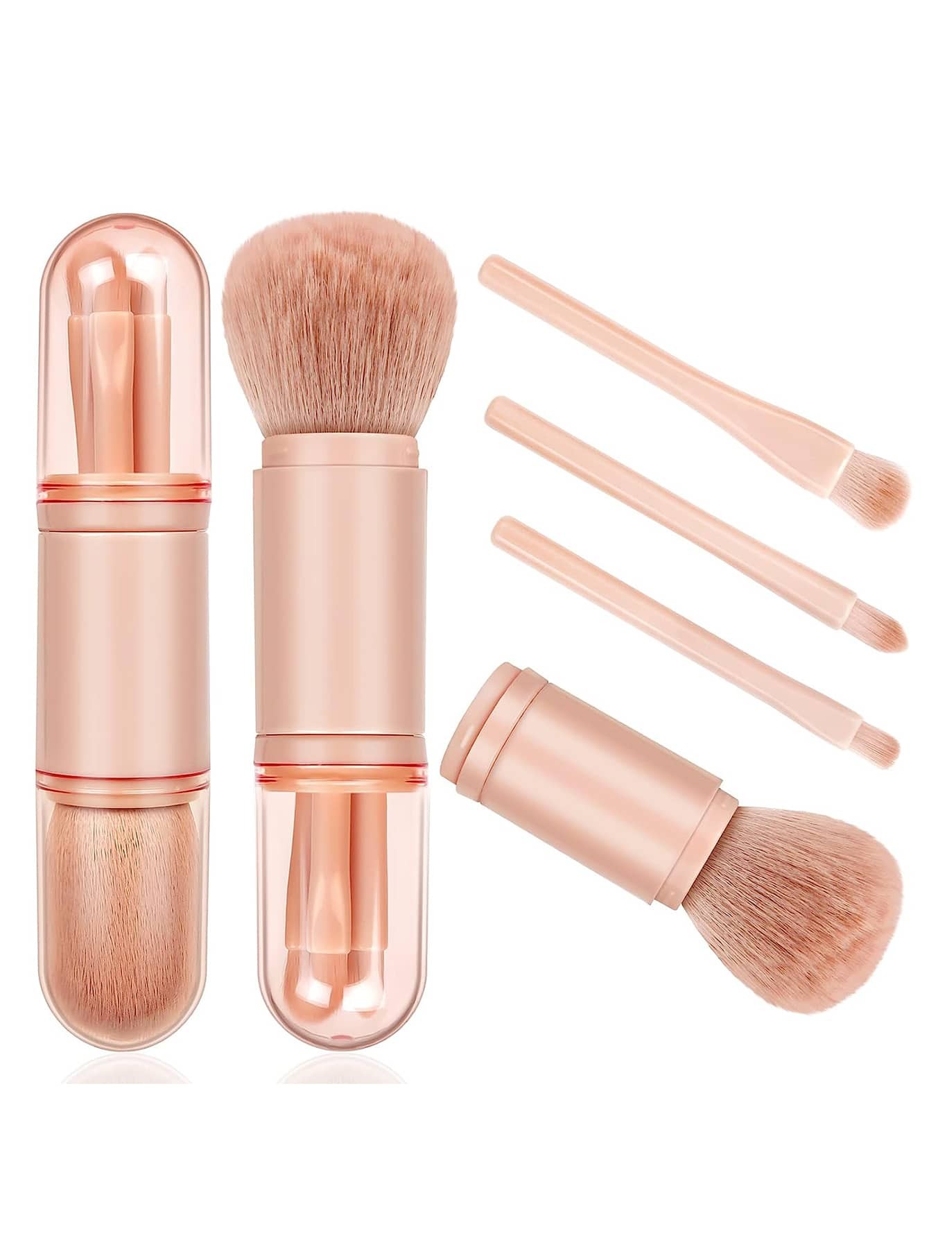 Voyage Set De Pinceaux À Maquillage , 4 en 1 Pinceau Maquillage , Mignon Mini Rétractable Rose Set De Pinceaux À Maquillage Maquillage Professionnel B t De Pinceaux À Maquillage Noir Vendredi - 20297284