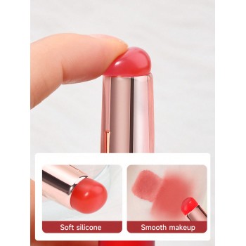 Nouvel Ensemble D'outils De Pinceaux De Maquillage En Silicone En Rouge, 1 Pièce D'outil De Beauté Multifonctionnel Portable Accessible Par Le Doigt Avec Couverture, Facile À Nettoyer, Pour Rouge À Lèvres, Cache-cernes, Détail Et Estompage - 29009971