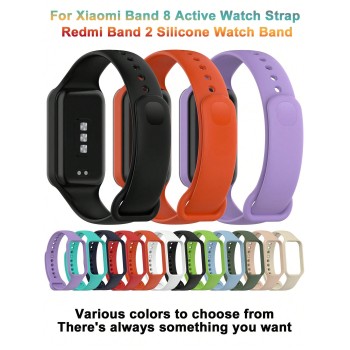 1 pièce Bracelet de montre en silicone compatible pour Xiaomi Band 8 et Redmi Band 2, convient aux hommes et aux femmes - 35762042