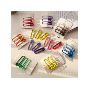 3 pièces Doux Bip Cross Cheveux Clips, adapté pour un port quotidien, comprenant des épingles à cheveux, des clips de frange et des clips de couleur bonbon, idéal pour les filles et les femmes pour un port quotidien. - 27323924