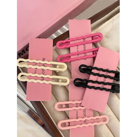 8pcs Rose clip pour cheveux en forme de vague en métal doré pour dames, accessoires de cheveux de couleur unie à la mode et simples adaptés pour une u lavage du visage, la correspondance de maquillage avec des vêtements, des bandeaux décoratifs et des clips. - 32847783