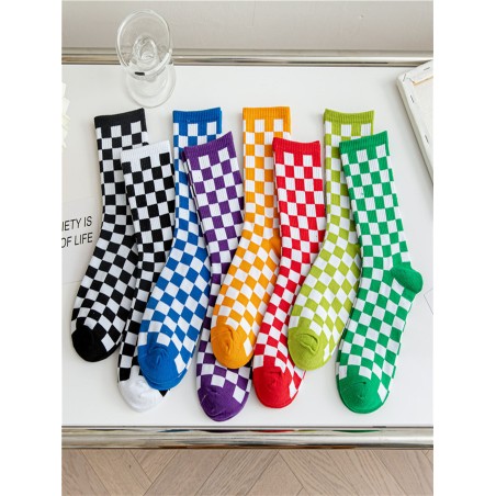 8 paires Chaussettes À Damier Motif - 17611071