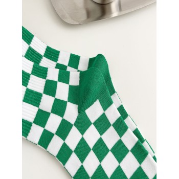 8 paires Chaussettes À Damier Motif - 17611071