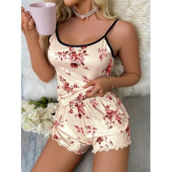 Ensemble pyjama femme été, débardeur à imprimé floral et short - 32253760