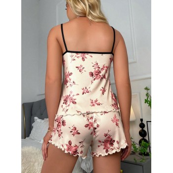 Ensemble pyjama femme été, débardeur à imprimé floral et short - 32253760