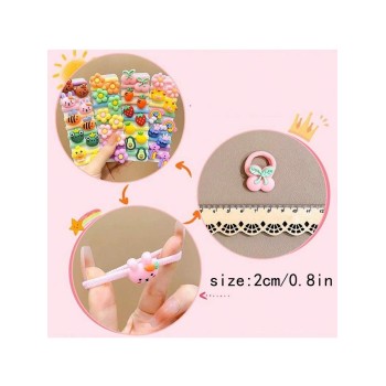 20 Pièces Mignons Élastiques À Cheveux, Convient Pour Les Petites Filles, Avec Animaux De Dessin Animé, Nœuds Et Fleurs, Accessoires Parfaits Pour Une Utilisation Quotidienne En Toutes Saisons - 30938668