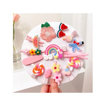 42 pièces / Set Opp Filles Multicolore dessin animé Lapin Clips de cheveux en argile douce BB Épingles à cheveux mignon Accessoires pour les cheveux, Non nocif pour les enfants, utilisation quotidienne - 33476880