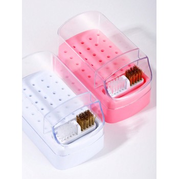 Support de rangement de 30 trous pour mèches de perceuse pour le nail art, organisateur d'affichage de tête de polissage avec pinceau d'outil de nail art 2 en 1 - 35637027