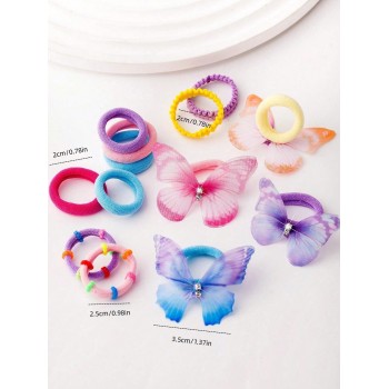 234 pièces Ensemble d'accessoires pour cheveux élastiques, nœuds et clips de base multicolores et mignons avec papillons de princesse, adapté pour une utilisation quotidienne - 36257378