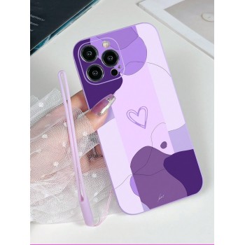 1 pièce Étui de téléphone anti-chute en forme de cœur en TPU violet et 1 pièce de cordon en TPU violet compatible avec l'étui iPhone/étui assorti/étui msung A52/étui Samsung A31 4G/étui Samsung A23/étui Redmi Note 8 Pro/étui Redmi Note 11 Pro 4G/étui Redmi Note 12 4G/étui OPPO A54 - 35390136