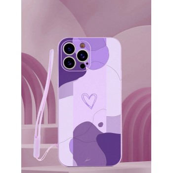 1 pièce Étui de téléphone anti-chute en forme de cœur en TPU violet et 1 pièce de cordon en TPU violet compatible avec l'étui iPhone/étui assorti/étui msung A52/étui Samsung A31 4G/étui Samsung A23/étui Redmi Note 8 Pro/étui Redmi Note 11 Pro 4G/étui Redmi Note 12 4G/étui OPPO A54 - 35390136