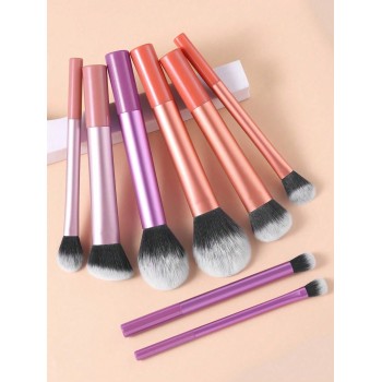 Ensemble De 8 Pinceaux De Maquillage Multicolores Comprenant Un Pinceau À Blush, Un Pinceau À Poudre, Un Pinceau À Contour, Un Pinceau À Ombre À Paupières, Un Pinceau À Estomper, Un Pinceau Surligneur, Un Pinceau Bronzant, , Findcolor - 26118621