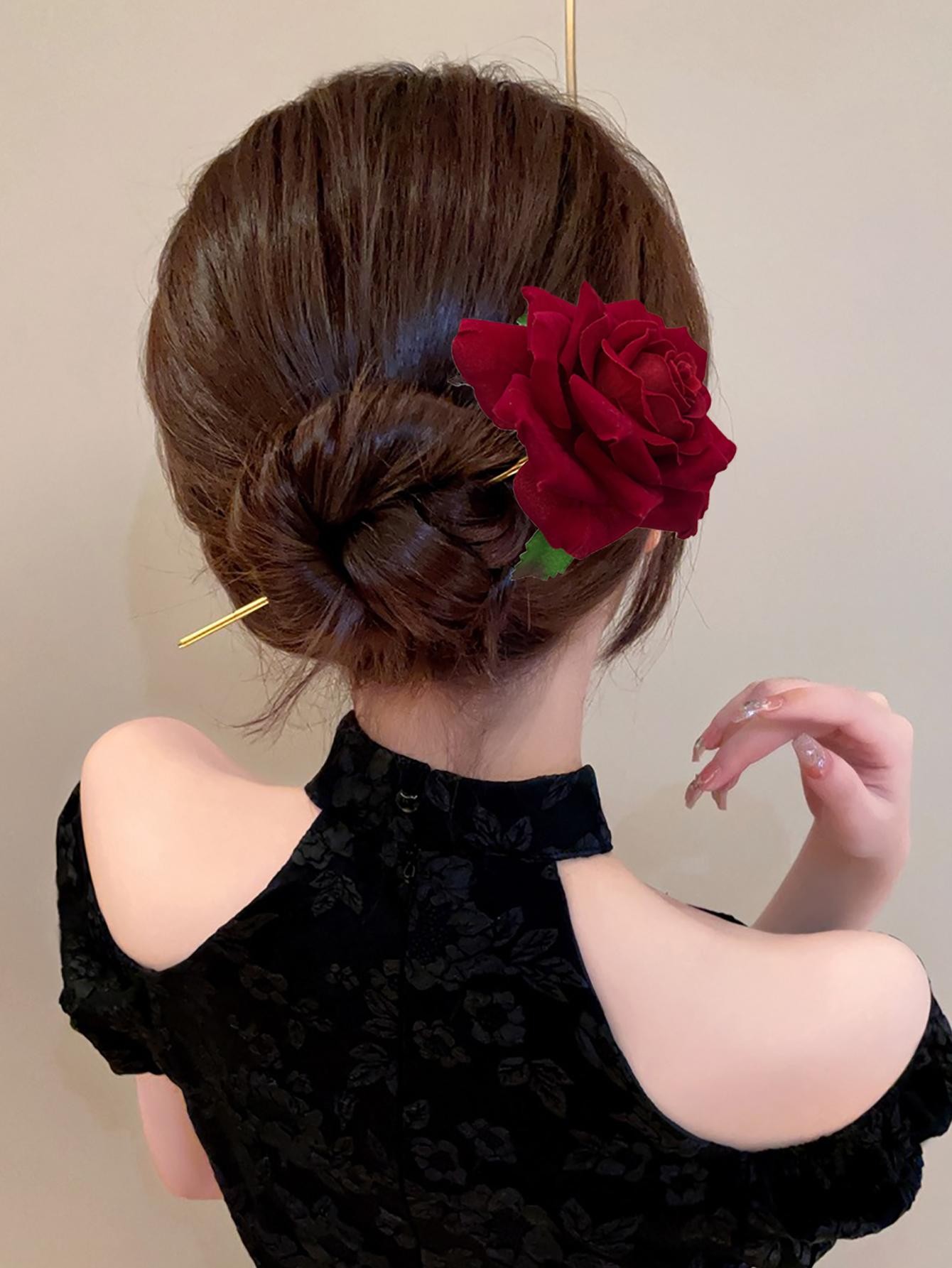 1 Pièce Épingle À Cheveux De Mode Décorée De Fleurs Pour Femmes, Élégante Pour La Décoration De Cheveux - 17313549