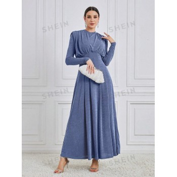 SHEIN Modely Robe À Manches Longues De Couleur Unie Pour Femme - 28940749