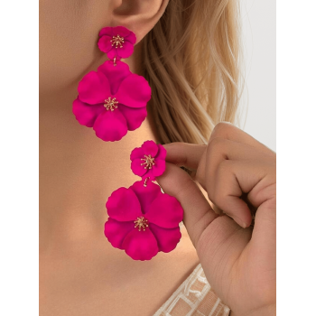 Boucles d\"oreilles pendantes à fleurs, ensemble de 2 - 32797597