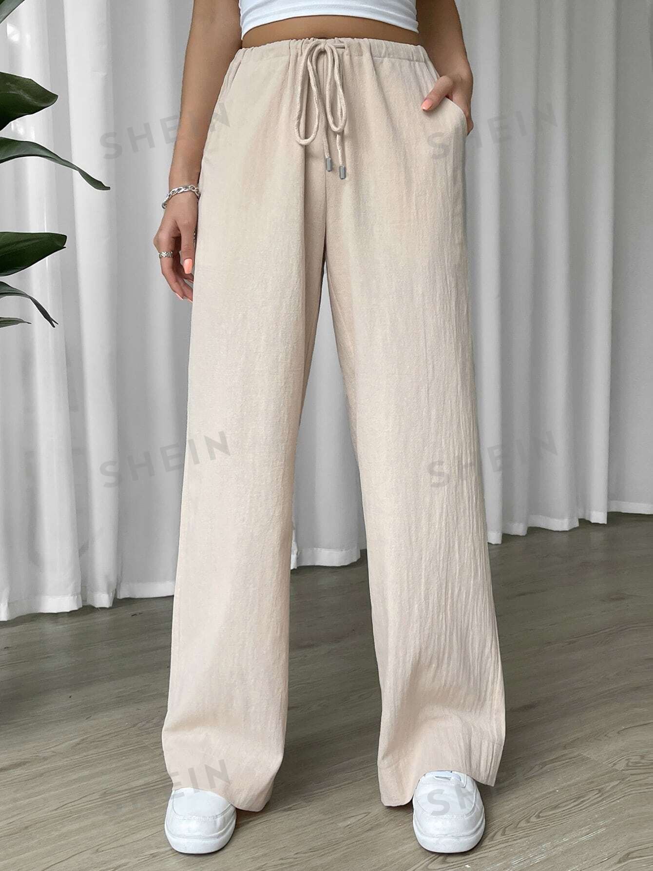 SHEIN EZwear Pantalon ample à cordon à poche - 13260730