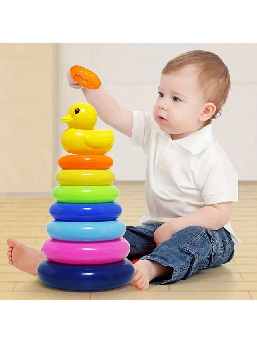 Jouets d'empilage pour enfants Tour d'empilage de canards arc-en-ciel pour nourrissons et tout-petits de 0 à 3 ans (couleur aléatoire) Jouets de puzzle pour cadeaux de Noël et d'Halloween, école, étudiant, papeterie, fournitures scolaires - 23175120