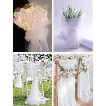 1 Rouleau De 10 Mètres De Toile De Fond En Organza Blanc Multi-fonctionnel Pour Mariage, Anniversaire, Fête À La Maison. Fournitures De Décoration De  ois Dimensions, Meilleures Décorations De Fête - 22562000