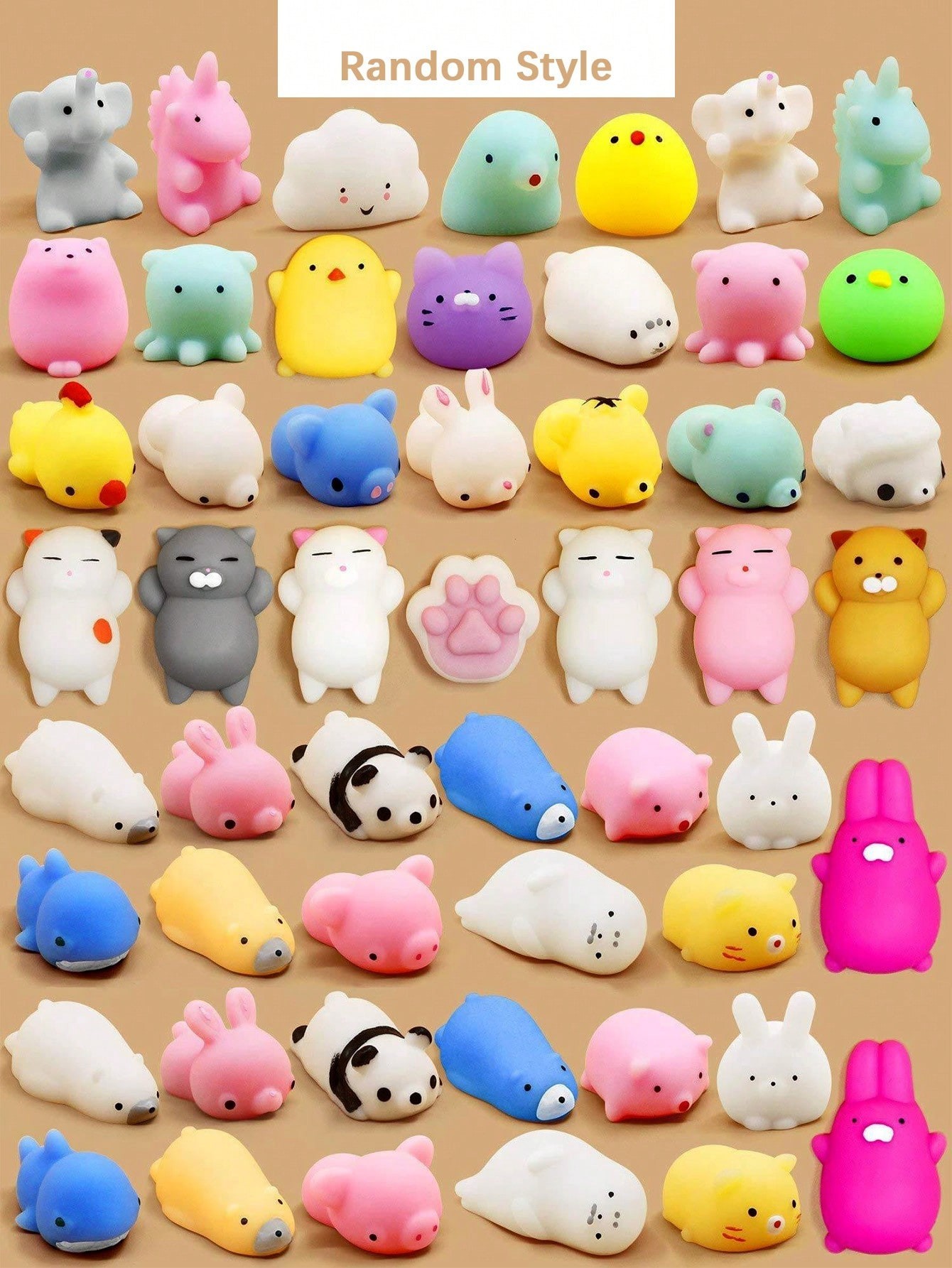 1/6/12 Pièces Mochi Squishies Kawaii Anima Jouets Squishy pour anti-stress Boule de compression Cadeaux de fête Jouets de soulagement du stress pour un anniversaire - 35362356