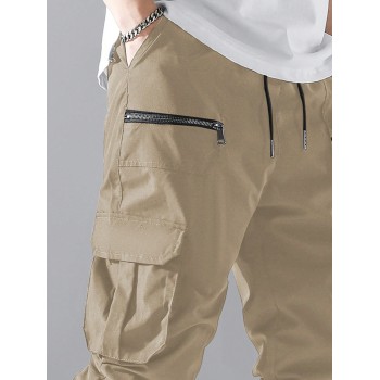 Manfinity Pantalon Cargo Ample Pour Hommes Avec Poches À Rabat Et Cordons Latéraux - 25258259