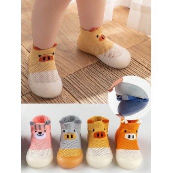 1 Paire De Chaussettes Antidérapantes Pour Bébé Avec Chaussures De Marche Dessin Animé Pour Intérieur - 31670392