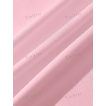 SHEIN Essnce T-shirt d'été décontracté pour femme avec slogan imprimé 'citron' et manches courtes à épaules basses, col rond et coupe ample en couleur rose - 37392334