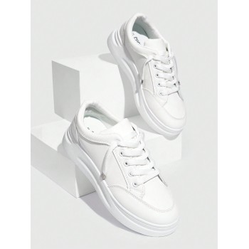 CUCCOO EASI Femme Basket blanche décontractée à lacets confortable et à la mode, minimaliste, chaussure d'été pour les vacances d'été, chaussures de sport en solde, chaussures décontractées - 21678700