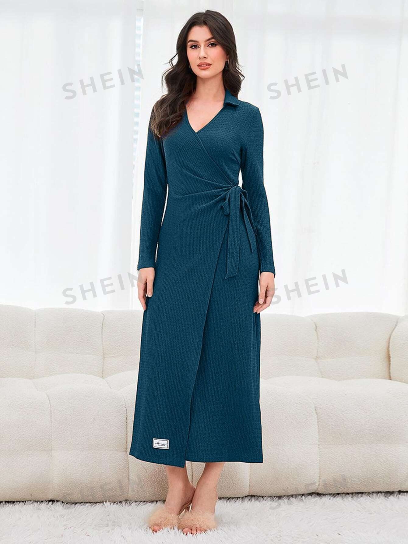 SHEIN Mulvari Robe à applique croisé à nœud - 11713209