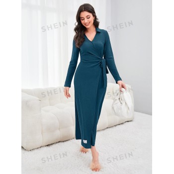 SHEIN Mulvari Robe à applique croisé à nœud - 11713209