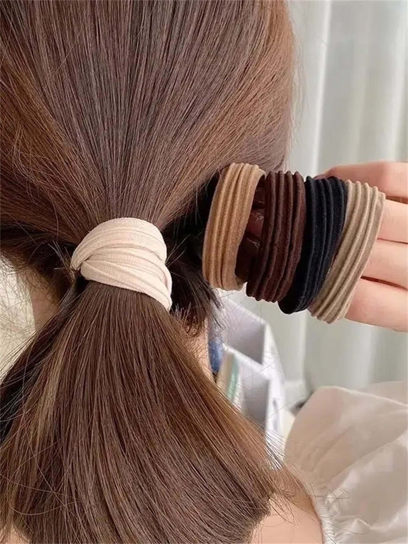 5 pièces de bandes de cheveux sans couture à haute élasticité de conception Simple pour les femmes. Parfait pour le travail, la compagnie et les sorties. - 14059782