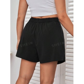 SHEIN Essnce Plus Jupe-short Unicolore Ourlet Enveloppant - 17598660