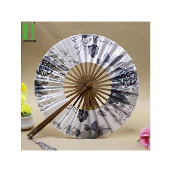 1 pièce Éventail pliable rond à main, style d'éventail chinois/japonais en papier, parfait pour les mariages, les anniversaires, les fêtes, les représentations de danse anime - 34632348