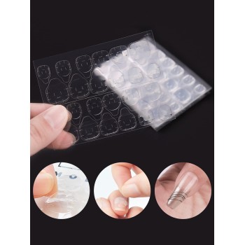 12 pièces Waterproof transparent Gelée Autocollants Pour Nail Art , Double Face Haute Viscosité Adhésif Autocollants Adapté Pour Utiliser Avec Faux Ongles Ou Naturel Ongles - 21198012